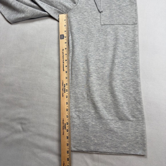 Quince SuperSoft Fleece Cropped Wide Leg Pants Heather Grey Medium NWT LB19583 - Picture 7 of 11